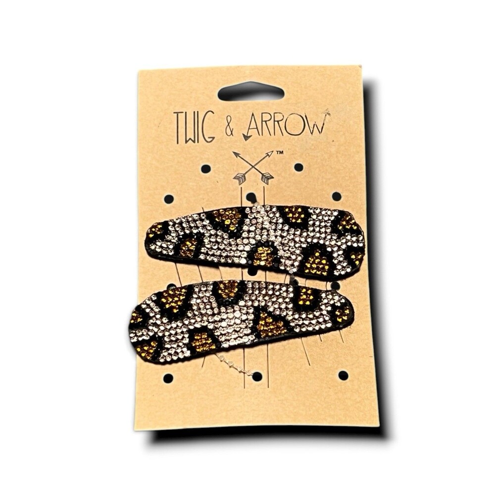 Twig & Arrow Women's Leopard Hair Clips